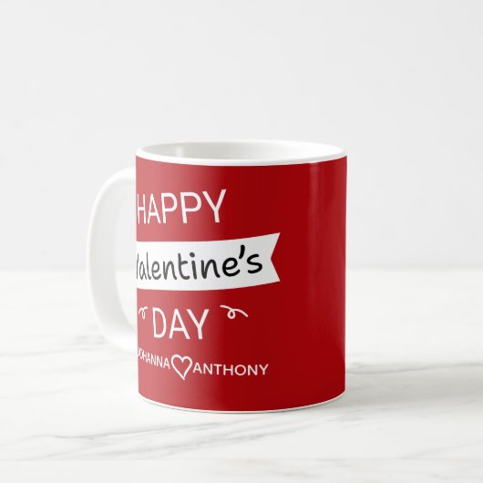 Happy Valentine’s Day – Cute Valentine Love Custom Kaffeetasse (Vorderseite Links)