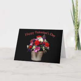 Happy Valentine’s Day Elegant Floral Bouquet Greet Karte
