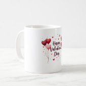 Happy Valentine’s Day Elegant Mug Kaffeetasse (Vorderseite Links)