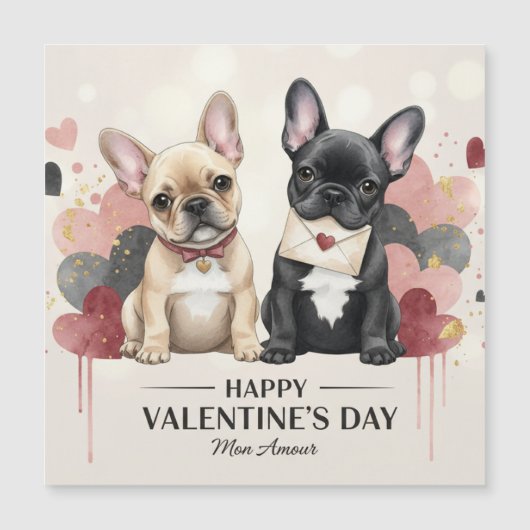Happy Valentine’s Day French Bulldog Magnet (Vorderseite)