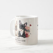 Happy Valentine’s Day French Bulldog Mug – Cute Kaffeetasse (Vorderseite Links)