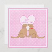 Happy Valentine’s Day Golden Dogs Flat Card (Vorne/Hinten)
