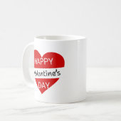 Happy Valentine’s Day Heart– Classic Love Quote Kaffeetasse (Vorderseite Links)