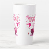 Happy Valentine’s Day Heart Pattern Latte Mug Milchtasse (Vorderseite)