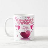 Happy Valentine’s Day Heart Pattern Mug Kaffeetasse (Links)