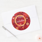 Happy Valentine’s Day Heart Pattern Sticker (Umschlag)