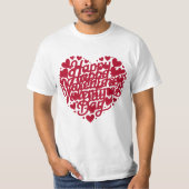 Happy Valentine’s Day Heart Typography – Red Love  T-Shirt (Vorderseite)
