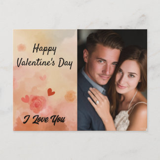Happy Valentine’s Day I Love You Custom Photo Card Feiertagspostkarte