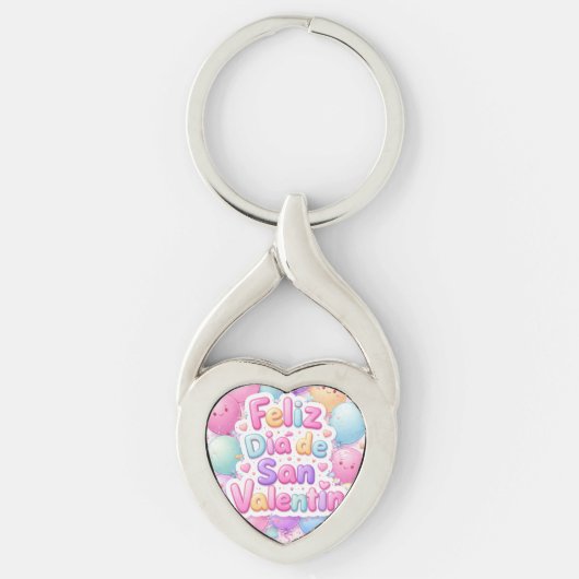“Happy Valentine’s Day” Keychain – Romantic Gift Schlüsselanhänger (Vorderseite)