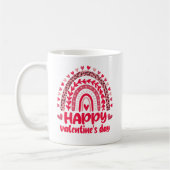 Happy Valentine’s Day Leopard Rainbow Kaffeetasse (Links)