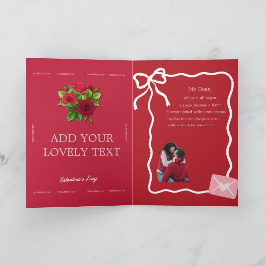 Happy Valentine’s Day Love Card – Sweet Romantic Karte (Innenseite)