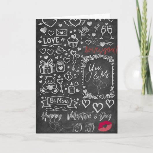 Happy Valentine´s Day - Love chalkboard Karte (Vorderseite)