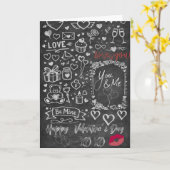Happy Valentine´s Day - Love chalkboard Karte (Gelbe Blume)