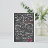 Happy Valentine´s Day - Love chalkboard Postkarte (Stehend Vorderseite)