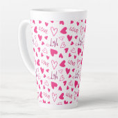 Happy Valentine’s Day Lover Present with Red Heart Milchtasse (Linke Ecke)