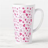 Happy Valentine’s Day Lover Present with Red Heart Milchtasse (Rechts)