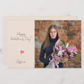 Happy Valentine`s Day Modern Script Foto Briefpapier (Vorne/Hinten)