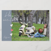 Happy Valentine`s Day Modern Script Foto Briefpapier (Vorderseite)