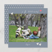 Happy Valentine`s Day Modern Script Foto Dankeskarte (Vorne/Hinten)