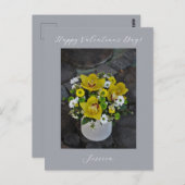 Happy Valentine`s Day Modern Script Foto Postkarte (Vorne/Hinten)