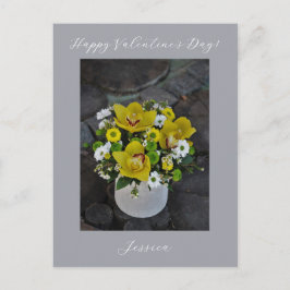 Happy Valentine`s Day Modern Script Foto Postkarte