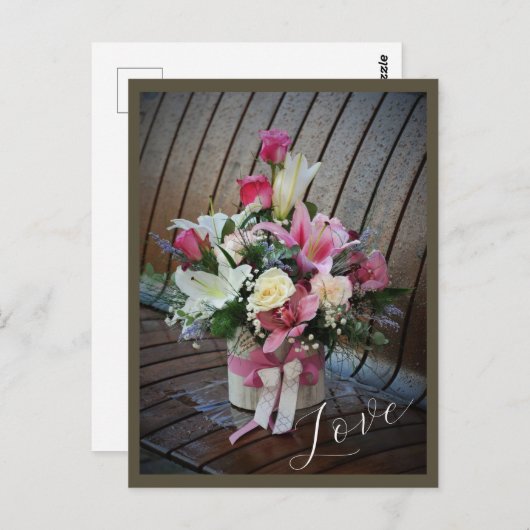 Happy Valentine`s Day Modern Script Foto Postkarte (Vorne/Hinten)