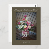 Happy Valentine`s Day Modern Script Foto Postkarte (Vorne/Hinten)