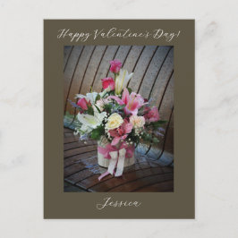 Happy Valentine`s Day Modern Script Foto Postkarte