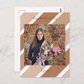 Happy Valentine`s Day Modern Script Foto Postkarte (Vorne/Hinten)