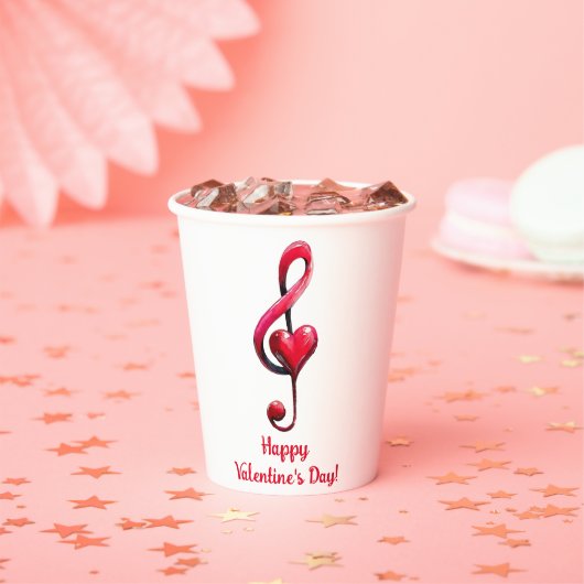 Happy Valentine’s Day Music of Love Pappbecher (Insitu)
