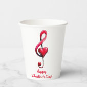 Happy Valentine’s Day Music of Love Pappbecher (Vorderseite)