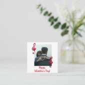 Happy Valentine’s Day Music of Love Quadratische Visitenkarte (Stehend Vorderseite)
