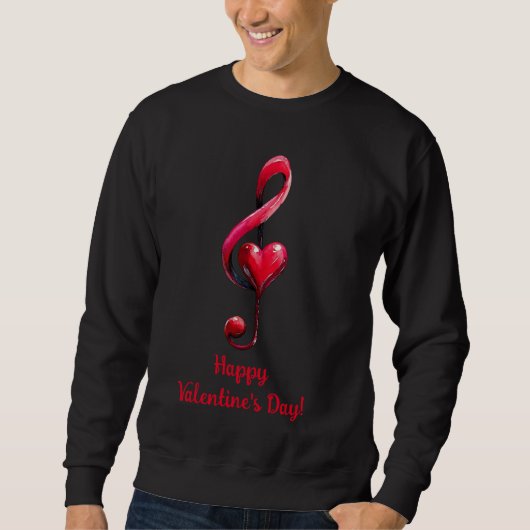Happy Valentine’s Day Music of Love Sweatshirt (Vorderseite)