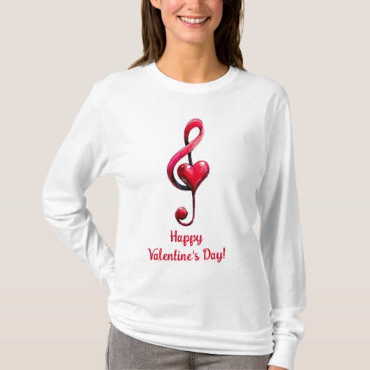 Happy Valentine’s Day Music of Love T-Shirt (Vorderseite)