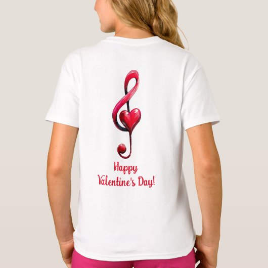 Happy Valentine’s Day Music of Love T-Shirt (Rückseite)