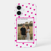 Happy Valentine’s Day  Pink Heart Custom love iPhone 16 Hülle (Rückseite)
