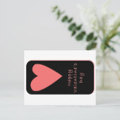 Happy Valentine’s Day Postcard | Pink Heart Postkarte (Stehend Vorderseite)