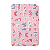 Happy Valentine’s Day Red Heart Art Romantic Lover Badematte (Vorderseite Vertikal)