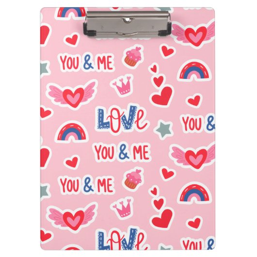 Happy Valentine’s Day Red Heart Art Romantic Lover Klemmbrett (Vorderseite)