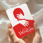 Happy Valentine’s Day Red Love Hug Silhouette Magnet