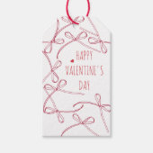 Happy Valentine’s Day – Ribbon Bows | Minimal Love Geschenkanhänger (Vorderseite)
