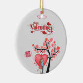 Happy Valentine’s Day – Romantic Couple  Keramik Ornament (Rechts)