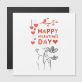 Happy Valentine’s Day – Romantic Couple Magnetkarte (Vorne/Hinten)
