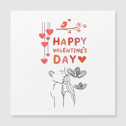 Happy Valentine’s Day – Romantic Couple Magnetkarte (Vorderseite)