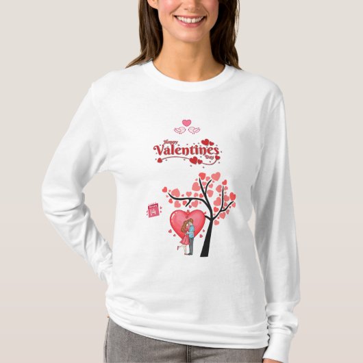 Happy Valentine’s Day – Romantic Couple T-Shirt (Vorderseite)