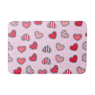Happy Valentine’s Day Romantic Red Heart Keepsake Badematte