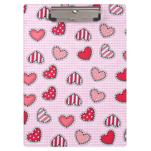 Happy Valentine’s Day Romantic Red Heart Keepsake Klemmbrett (Vorderseite)