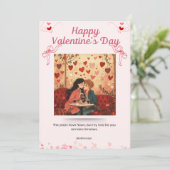 Happy Valentine’s Day Romantic Wall Art | Love Dankeskarte (Stehend Vorderseite)
