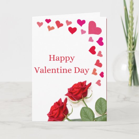 Happy Valentine’s Day Rose Greeting Card Karte (Vorderseite)