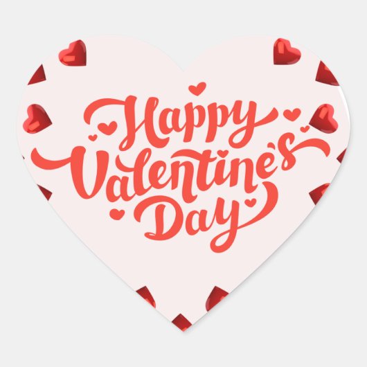 Happy Valentine’s Day Sticker – Cute Heart  (Vorderseite)